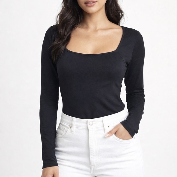 SHEIN Tops - SHEIN Black Long Sleeve One Piece Body Suit
